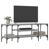 Mobile TV Grigio Sonoma 121x35x45 cm Legno Multistrato e Ferro