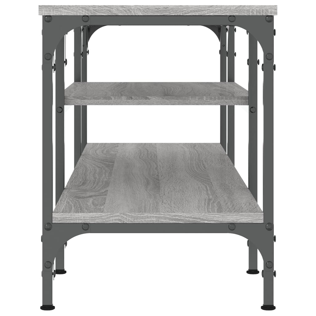 Mobile TV Grigio Sonoma 121x35x45 cm Legno Multistrato e Ferro