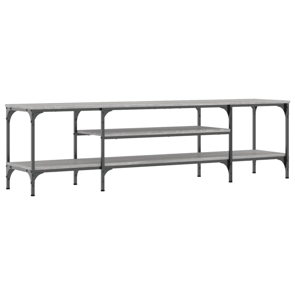 Mobile TV Grigio Sonoma 161x35x45 cm Legno Multistrato e Ferro