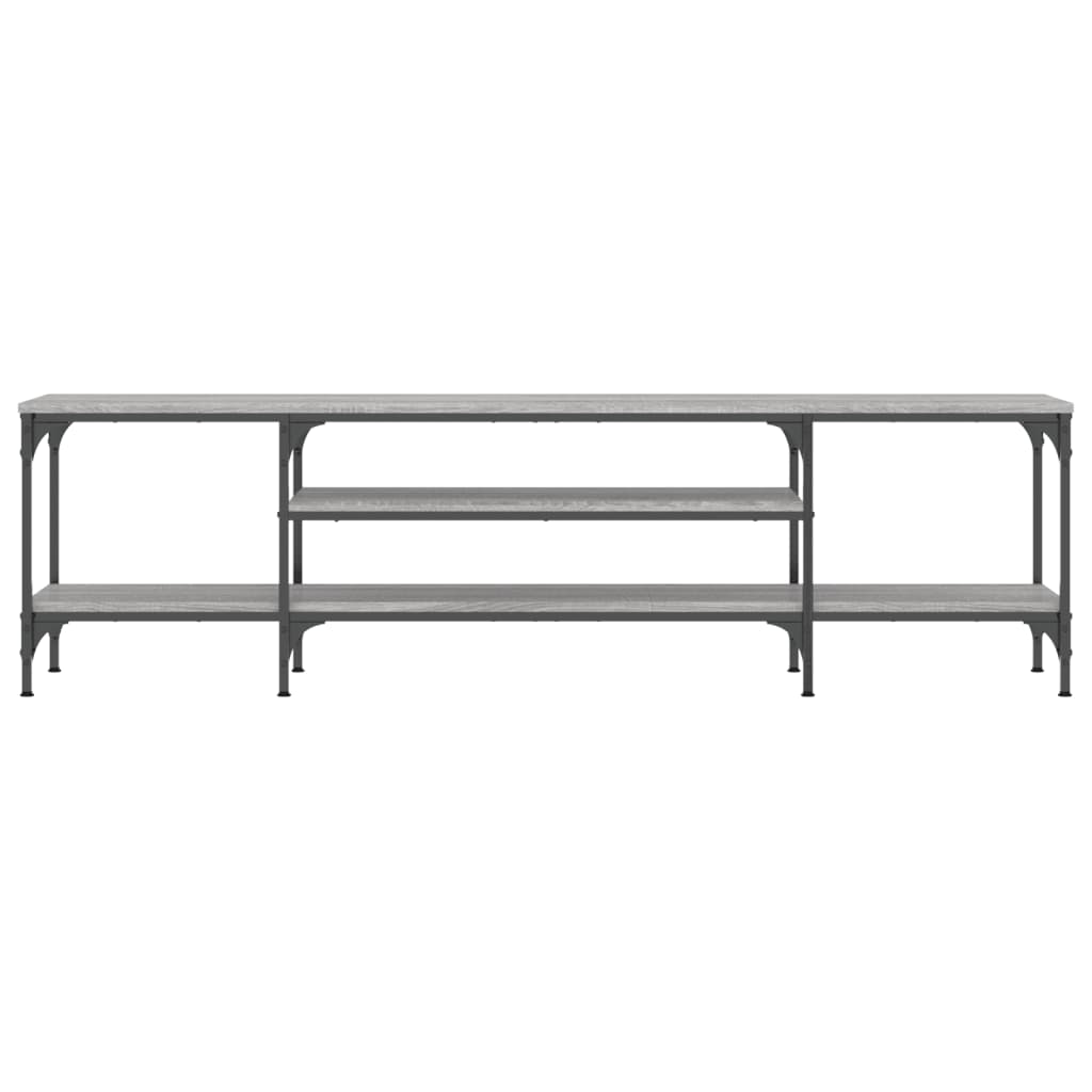 Mobile TV Grigio Sonoma 161x35x45 cm Legno Multistrato e Ferro