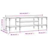 Mobile TV Grigio Sonoma 161x35x45 cm Legno Multistrato e Ferro