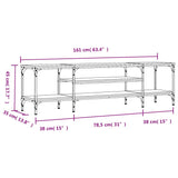 Mobile TV Rovere Marrone 161x35x45 cm Legno Multistrato e Ferro