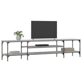 Mobile TV Grigio Sonoma 201x35x45 cm Legno Multistrato e Ferro