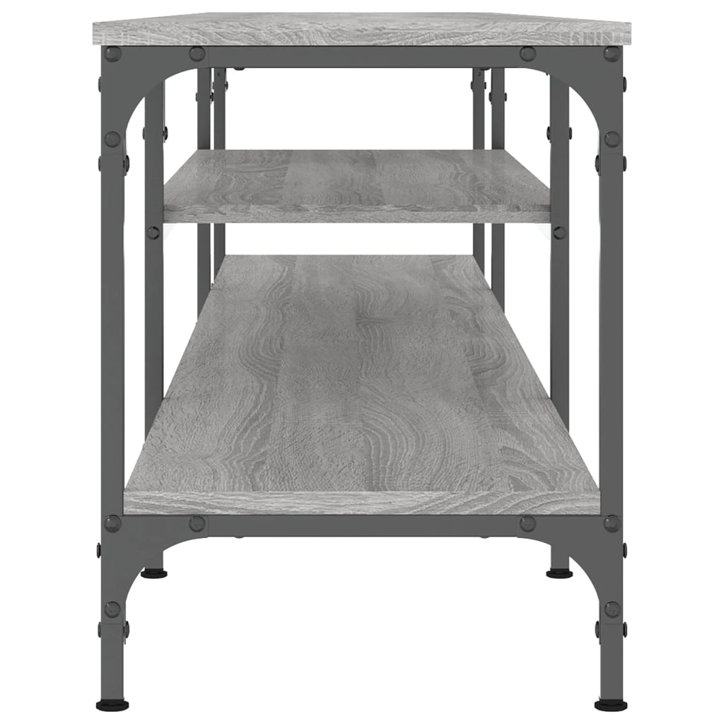 Mobile TV Grigio Sonoma 201x35x45 cm Legno Multistrato e Ferro