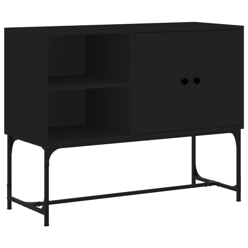 Credenza Nera 100x40x79,5 cm in Legno Multistrato