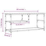 Mobile Porta TV Nero 103x38x46,5 cm Legno Multistrato e Acciaio