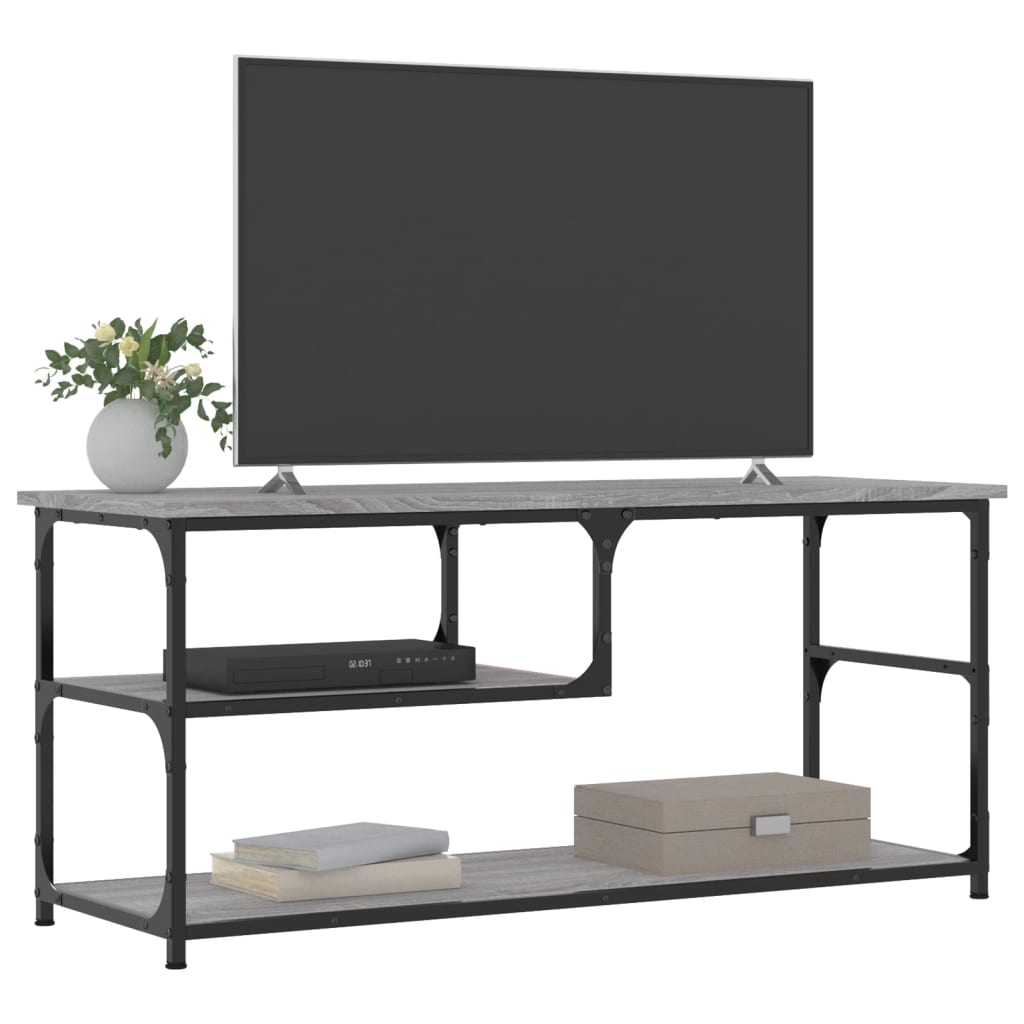 Mobile TV Grigio Sonoma 103x38x46,5cm Legno Multistrato Acciaio