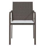 Sedie da Giardino con Cuscini 2pz Marroni 56x59x84cm Polyrattan