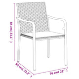 Sedie da Giardino con Cuscini 2pz Marroni 56x59x84cm Polyrattan