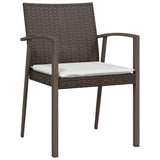 Sedie Giardino con Cuscini 2pz Marroni 5,56x57x83 cm Polyrattan