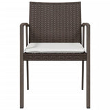 Sedie Giardino con Cuscini 2pz Marroni 5,56x57x83 cm Polyrattan