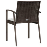 Sedie Giardino con Cuscini 2pz Marroni 5,56x57x83 cm Polyrattan