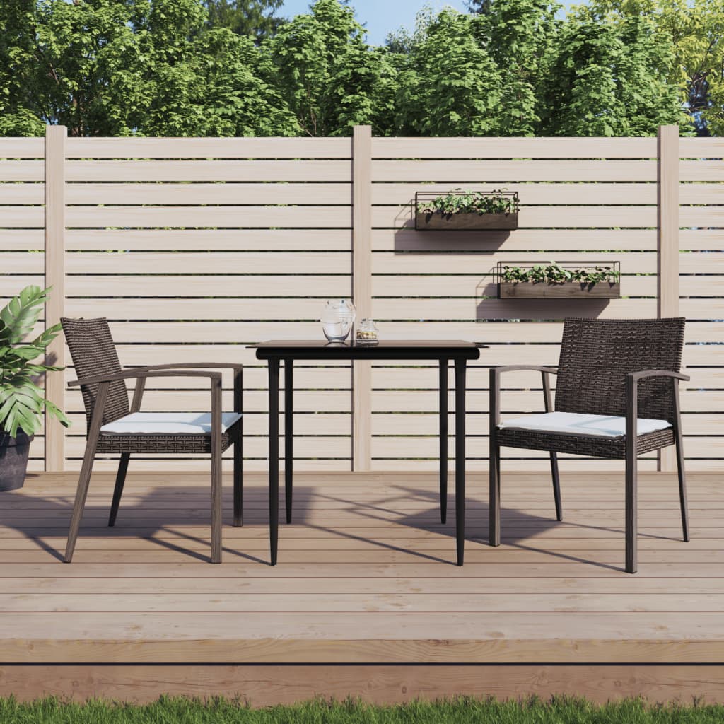 Sedie Giardino con Cuscini 2pz Marroni 5,56x57x83 cm Polyrattan