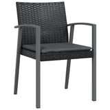 Sedie da Giardino con Cuscini 2pz Nere 56,5x57x83 cm Polyrattan