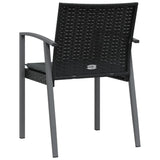 Sedie da Giardino con Cuscini 2pz Nere 56,5x57x83 cm Polyrattan