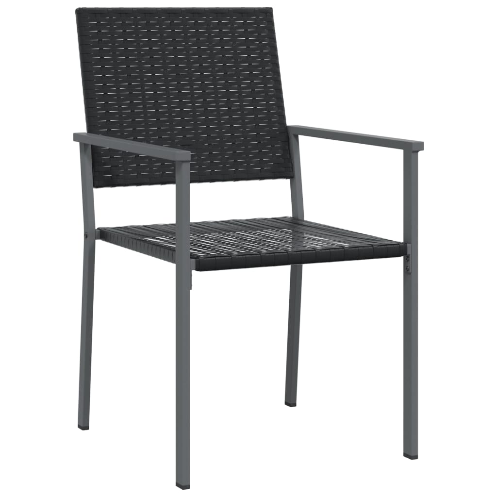 Sedie da Giardino 2 pz Nere 54x62,5x89 cm in Polyrattan