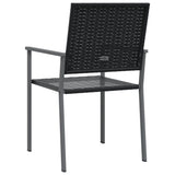 Sedie da Giardino 2 pz Nere 54x62,5x89 cm in Polyrattan