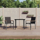 Sedie da Giardino 2 pz Nere 55x61,5x90 cm Textilene e Acciaio