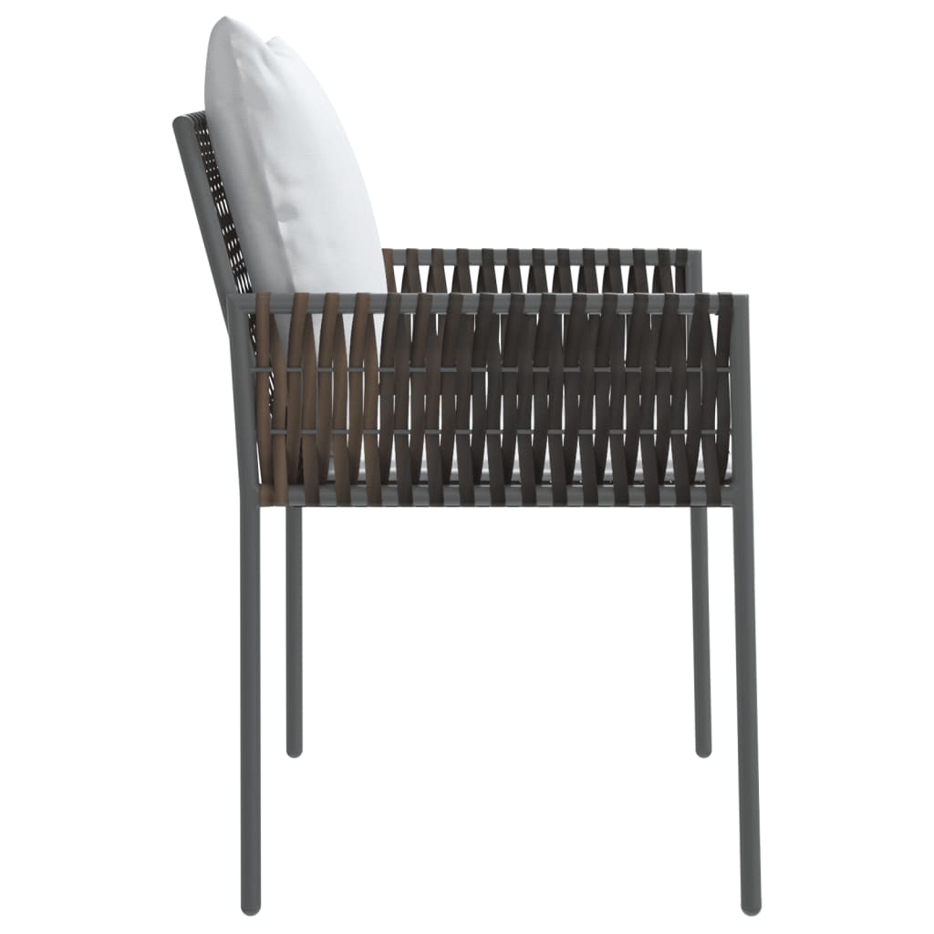 Sedie da Giardino con Cuscini 2pz Marroni 54x61x83cm Polyrattan