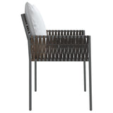 Sedie da Giardino con Cuscini 2pz Marroni 54x61x83cm Polyrattan