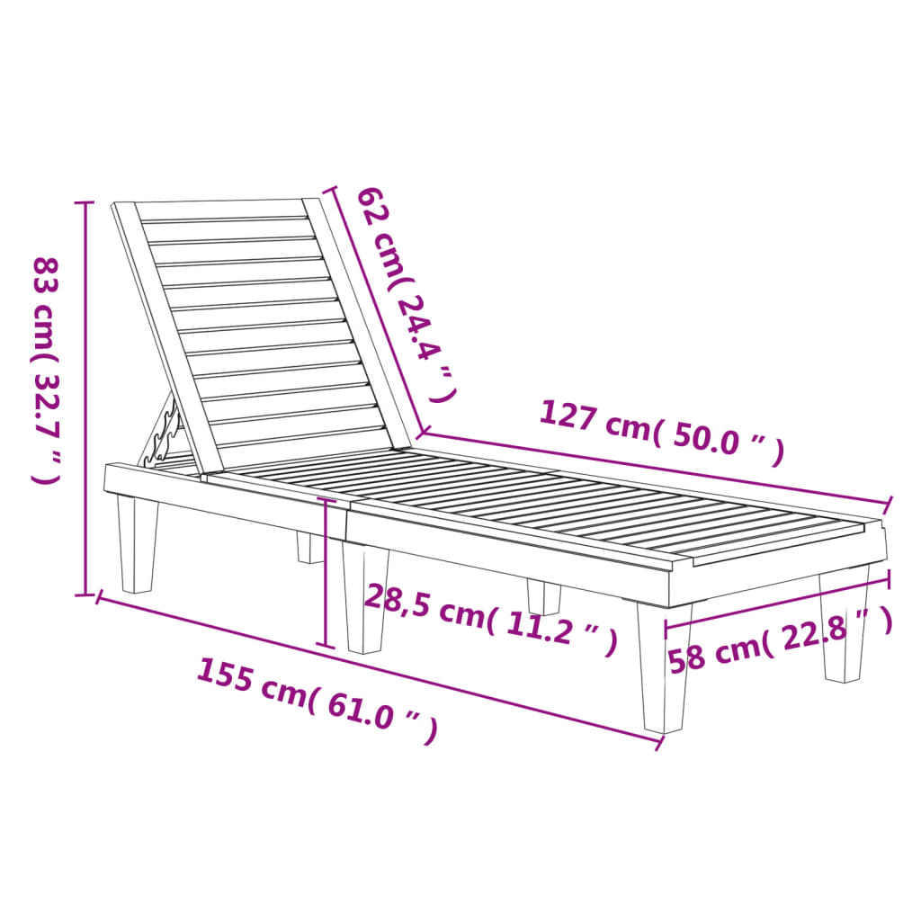 Lettini 2 pz Marrone Chiaro 155x58x83 cm in Polipropilene