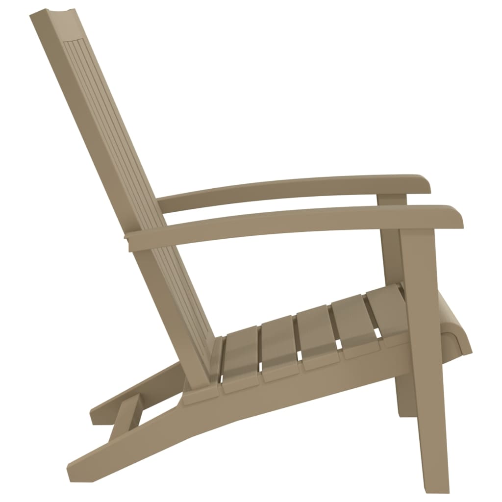 Sedie Adirondack da Giardino 2 pz Polipropilene Marrone Chiaro