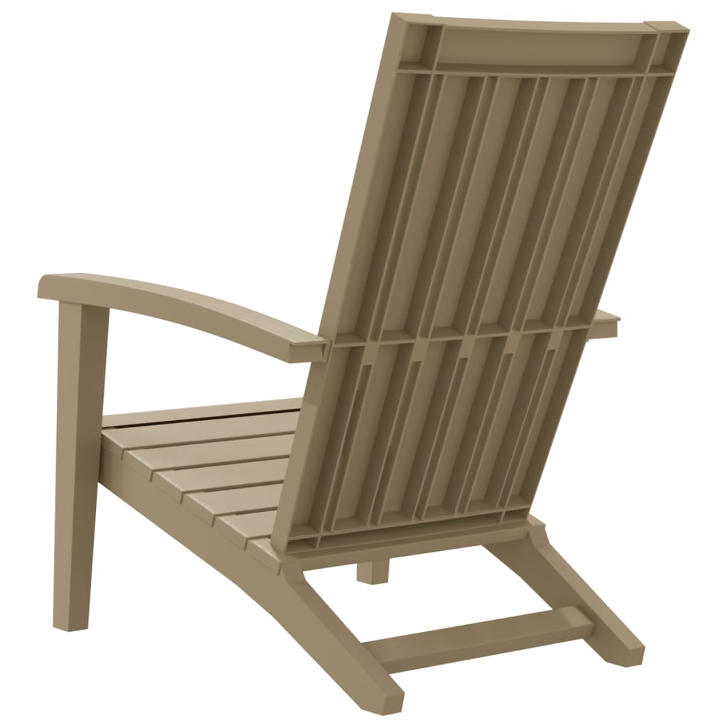 Sedie Adirondack da Giardino 2 pz Polipropilene Marrone Chiaro