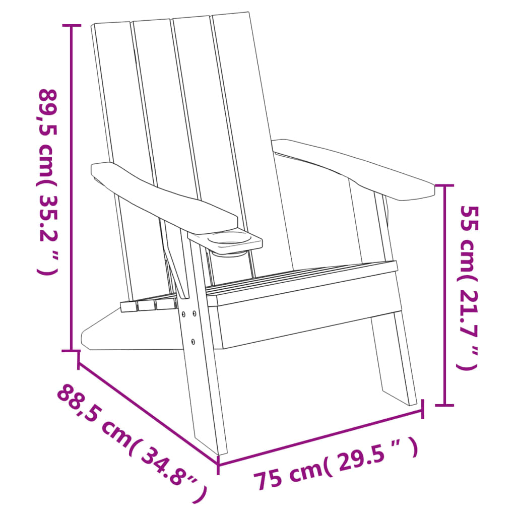 Sedia da Giardino Marrone Chiaro 75x88,5x89,5 cm Polipropilene