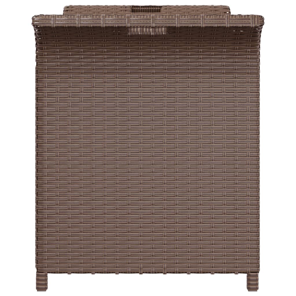 Panca da Giardino con Cuscino Marrone 116x46x57cm in Polyrattan