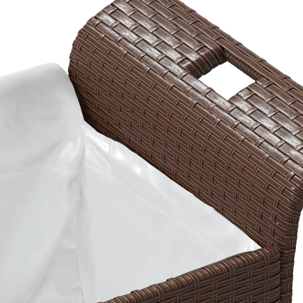 Panca da Giardino con Cuscino Marrone 116x46x57cm in Polyrattan