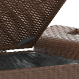 Panca da Giardino con Cuscino Marrone 116x46x57cm in Polyrattan