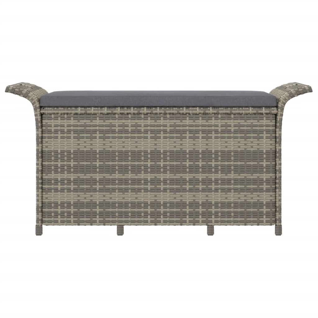 Panca da Giardino con Cuscino Grigio 116x46x57 cm in Polyrattan