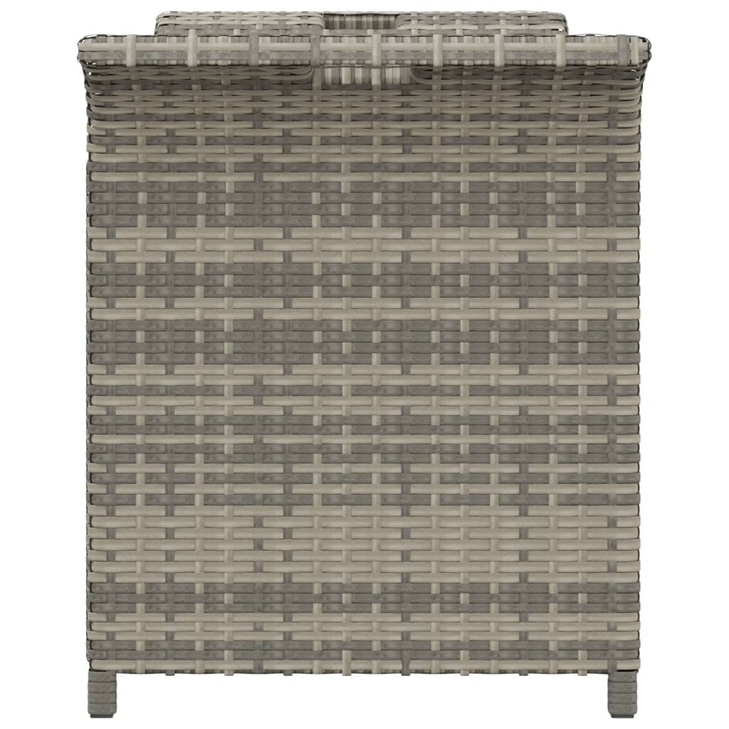 Panca da Giardino con Cuscino Grigio 116x46x57 cm in Polyrattan