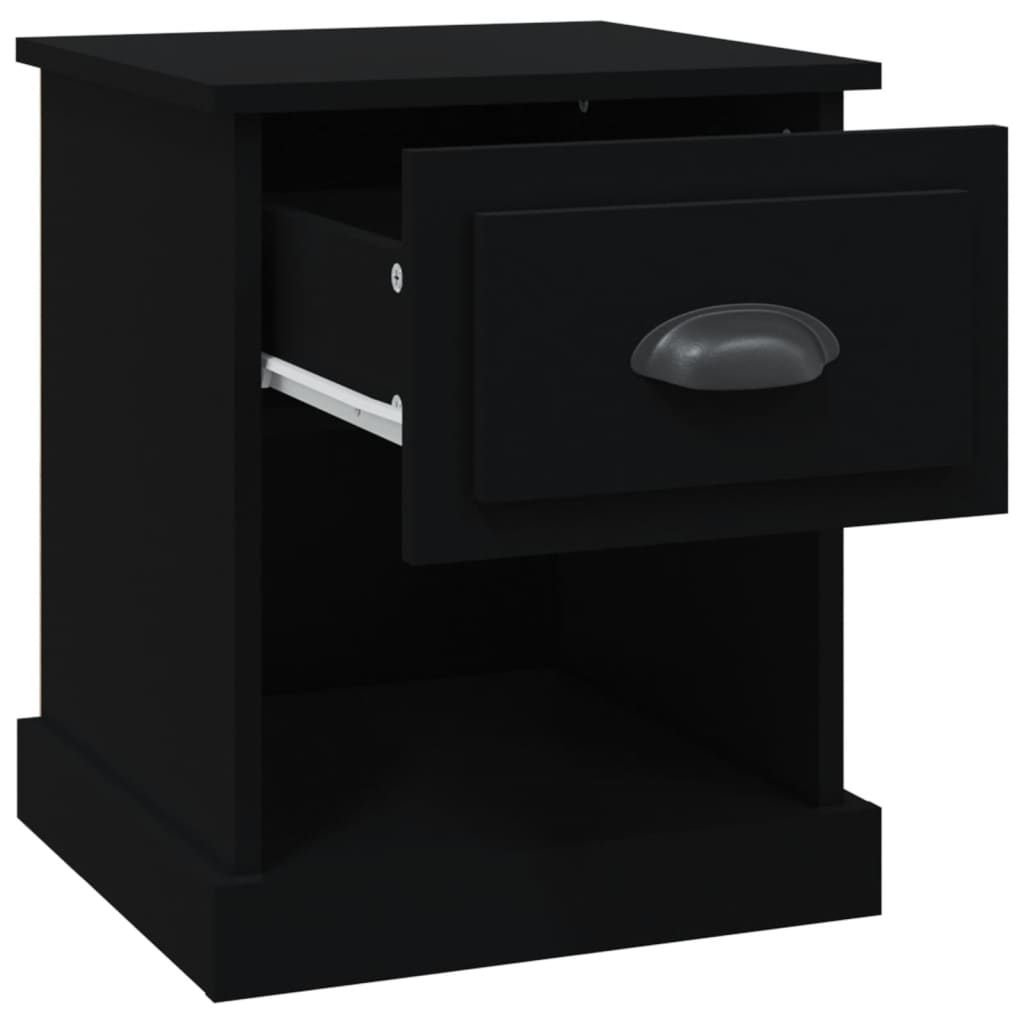 Comodino Nero 39x39x47,5 cm in Legno Multistrato