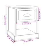 Comodino Bianco Lucido 39x39x47,5 cm in Legno Multistrato