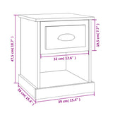 Comodino Rovere Sonoma 39x39x47,5 cm in Legno Multistrato