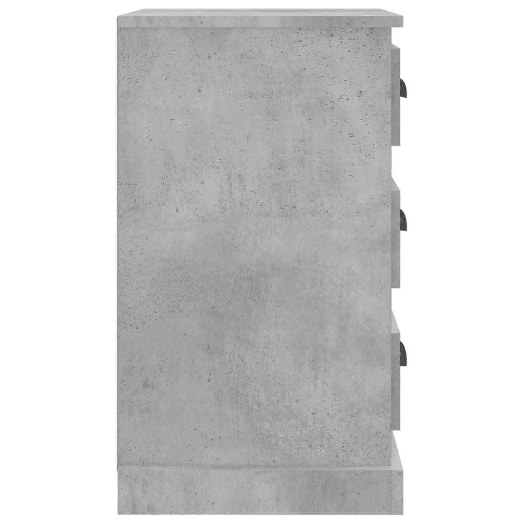 Comodino Grigio Cemento 39x39x67 cm in Legno Multistrato