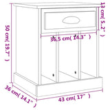 Comodino Rovere Sonoma 43x36x50 cm