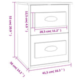 Comodino a Parete Rovere Sonoma 41,5x36x53 cm