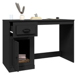 Scrivania con Cassetto Nera 115x50x75 cm in Legno Multistrato