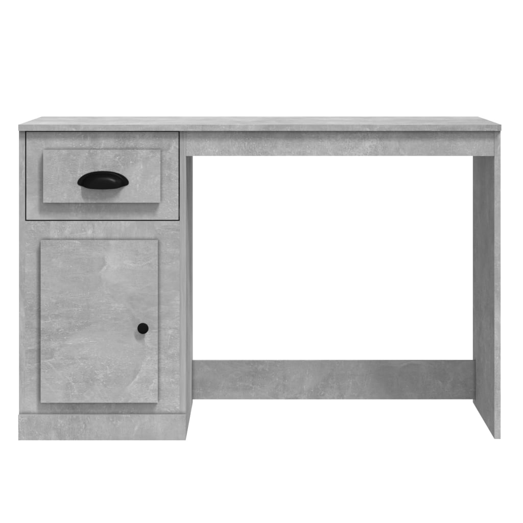 Scrivania Cassetto Grigio Cemento 115x50x75cm Legno Multistrato