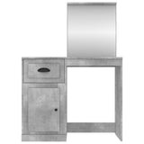 Toeletta Specchio Grigio Cemento 90x50x132,5 Legno Multistrato