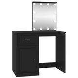 Toeletta con LED Nera 90x50x132,5 cm Legno Multistrato