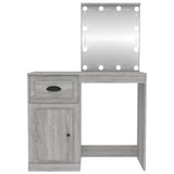 Toeletta con LED Grigio Sonoma 90x50x132,5cm Legno Multistrato