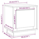 Comodino Bianco 44x35x45 cm in Legno Multistrato