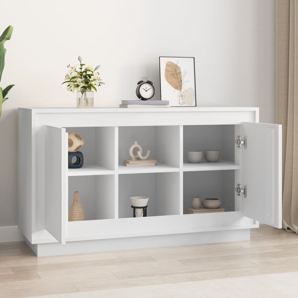 Credenza Bianca 102x35x60 cm in Legno Multistrato