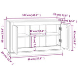 Credenza Bianca 102x35x60 cm in Legno Multistrato