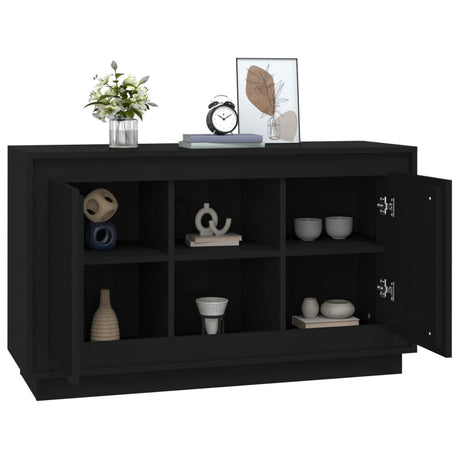 Credenza Nera 102x35x60 cm in Legno Multistrato