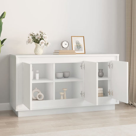 Credenza Bianca 102x35x55 cm in Legno Multistrato