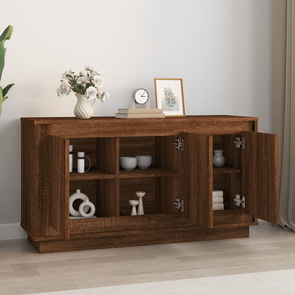 Credenza Rovere Marrone 102x35x55 cm in Legno Multistrato